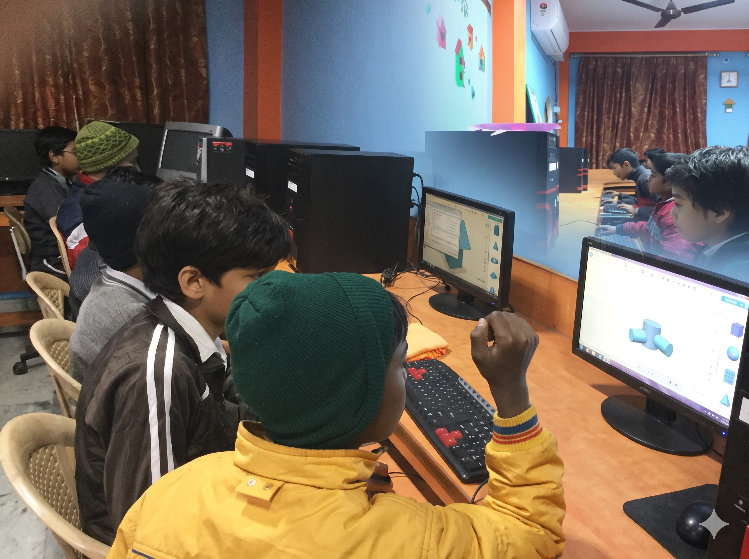 Students participating in academic activities